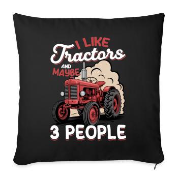 Tracteur Enfants Ferme Mode de vie - Housse de coussin décorative 45 x 45 cm - noir - Devant