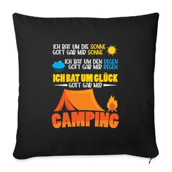Camper Camping Caravane Dicton - Housse de coussin décorative 45 x 45 cm - noir - Devant