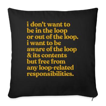 Conscient de la citation Loop - Housse de coussin décorative 45 x 45 cm - noir - Devant