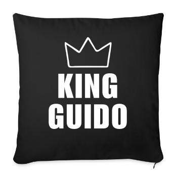 Nom Guido avec lettre G - Chemise King Crown - Housse de coussin décorative 45 x 45 cm - noir - Devant