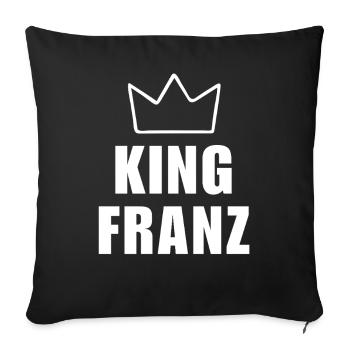 Franz Name mit Buchstabe F - King Crown Hemd - Sofakissenbezug 45 x 45 cm - Schwarz - Vorne