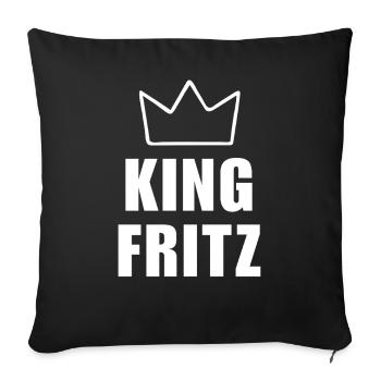 Fritz Name mit Buchstabe F - King Crown Hemd - Sofakissenbezug 45 x 45 cm - Schwarz - Vorne