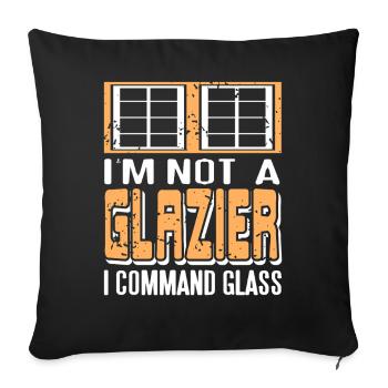 Coffee And Glass Make Me Happy Glazier Humor - Sofa pillowcase 17,3'' x 17,3'' (45 x 45 cm) - black - Front