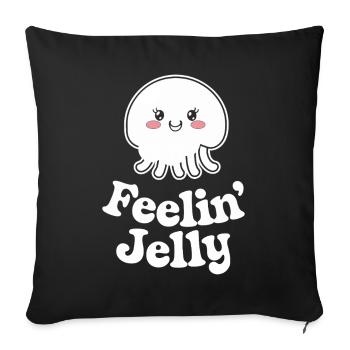 Feeling Jelly jellyfish friend for sea lovers and - Sofa pillowcase 17,3'' x 17,3'' (45 x 45 cm) - black - Front