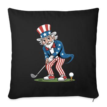 Golf Player Grandpa Independence Day 4th of July - Sofa pillowcase 17,3'' x 17,3'' (45 x 45 cm) - black - Front