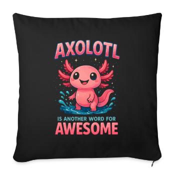 Axolotl - Sofa pillowcase 17,3'' x 17,3'' (45 x 45 cm) - black - Front