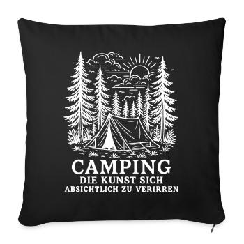Camping The art of getting lost on purpose - Sofa pillowcase 17,3'' x 17,3'' (45 x 45 cm) - black - Front