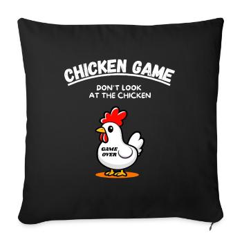 Funny Chicken Game Chicken Laugh Party Fun Gamer - Sofa pillowcase 17,3'' x 17,3'' (45 x 45 cm) - black - Front