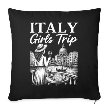 Italian Girls Trip Illustration Design - Sofa pillowcase 17,3'' x 17,3'' (45 x 45 cm) - black - Front