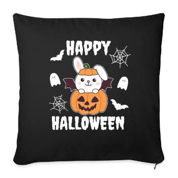Bunny Happy Halloween Pumpkin Bat Costume - Sofa pillowcase 17,3'' x 17,3'' (45 x 45 cm) - black - Front