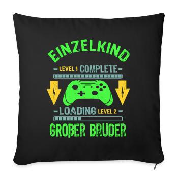 Only Child Complete - Loading Big Brother 2026 - Sofa pillowcase 17,3'' x 17,3'' (45 x 45 cm) - black - Front
