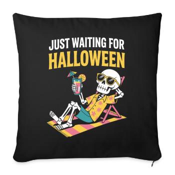 Summer Halloween Waiting For Halloween Skeleton - Sofa pillowcase 17,3'' x 17,3'' (45 x 45 cm) - black - Front