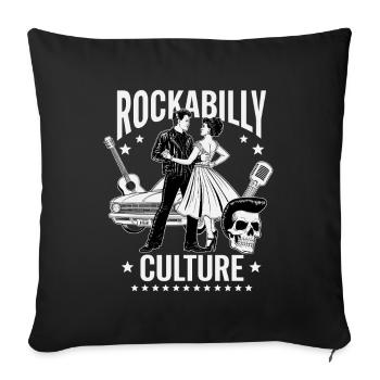 Rockabilly Culture Retro Style Music and Lifestyle - Sofa pillowcase 17,3'' x 17,3'' (45 x 45 cm) - black - Front