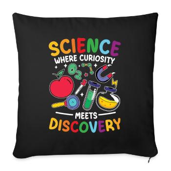 Natural Sciences Where Curiosity Leads to Discovery - Sofa pillowcase 17,3'' x 17,3'' (45 x 45 cm) - black - Front