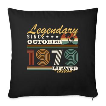 Octobre 1979 Vinatge Retro Cadeau Anniversaire - Housse de coussin décorative 45 x 45 cm - noir - Devant
