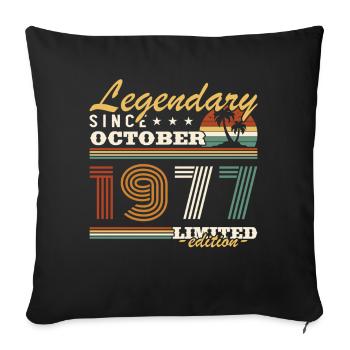 Octobre 1977 Vinatge Retro Cadeau Anniversaire - Housse de coussin décorative 45 x 45 cm - noir - Devant