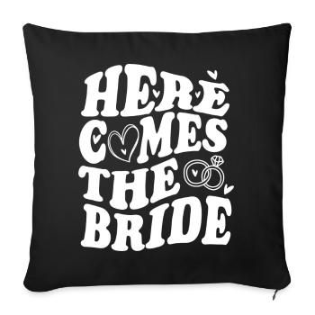 Here Comes The Bride – Déclaration de mariage - Housse de coussin décorative 45 x 45 cm - noir - Devant