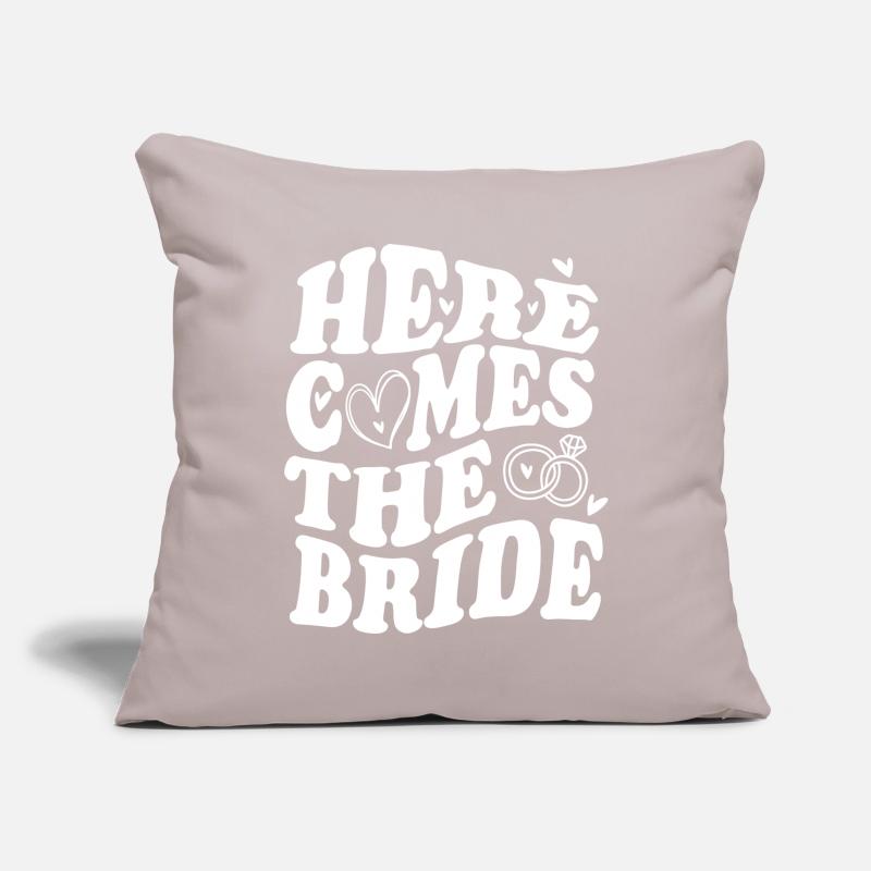 Here Comes The Bride – Déclaration de mariage Housse de coussin décorative 45 x 45 cm