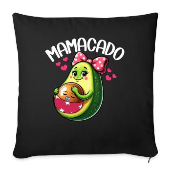 Mamacado Avocado Lover Mother's Day - Sofa pillowcase 17,3'' x 17,3'' (45 x 45 cm) - black - Front