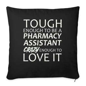 Pharmacy assistant Crazy - Sofa pillowcase 17,3'' x 17,3'' (45 x 45 cm) - black - Front