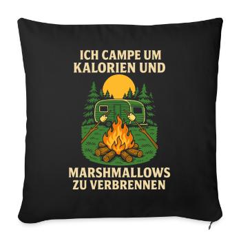 Calories Camping Guimauves Nature Aventure - Housse de coussin décorative 45 x 45 cm - noir - Devant