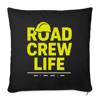 Équipe de construction routière Équipe béton bitumineux - Housse de coussin décorative 45 x 45 cm - noir - Devant