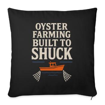 Oyster Farmers Coastal Saltwater Crew Shellfish - Sofa pillowcase 17,3'' x 17,3'' (45 x 45 cm) - black - Front
