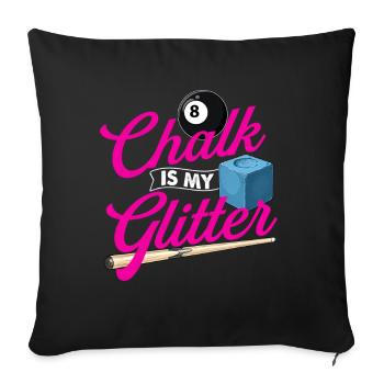 La craie est mon éclat - Citation de billard Cue Sports - Housse de coussin décorative 45 x 45 cm - noir - Devant