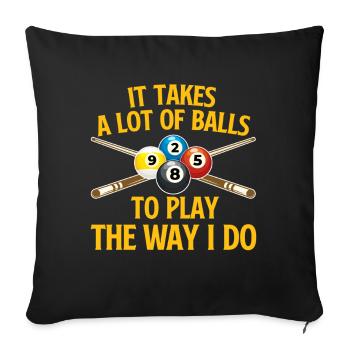 Il faut beaucoup de boules de billard amusant - Housse de coussin décorative 45 x 45 cm - noir - Devant