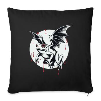 Vampiric bat frog in the shade - Sofa pillowcase 17,3'' x 17,3'' (45 x 45 cm) - black - Front