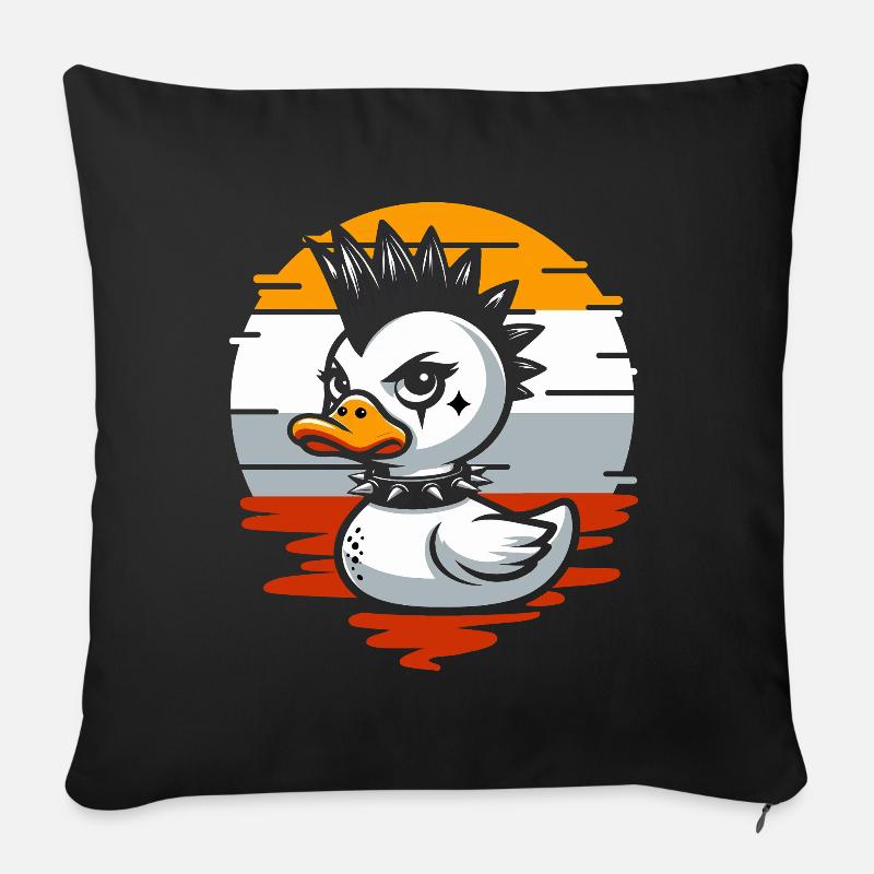 Punk Enten Illustration - Sofakissenbezug 45 x 45 cm - Schwarz
