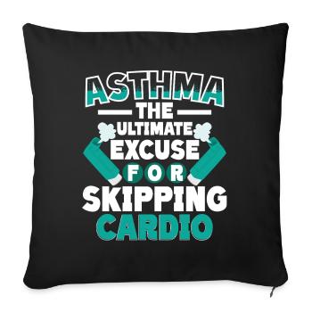 Asthma Asthmatiker Skipping Cardio - Sofakissenbezug 45 x 45 cm - Schwarz - Vorne