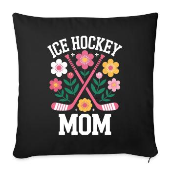 Hockey sur glace Dire hockey sur glace Maman Cadeau de hockey sur glace - Housse de coussin décorative 45 x 45 cm - noir - Devant