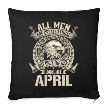 Eagle Pride April Birth Month Design - Sofa pillowcase 17,3'' x 17,3'' (45 x 45 cm) - black - Front