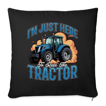 Tracteur Enfants Ferme Mode de vie - Housse de coussin décorative 45 x 45 cm - noir - Devant