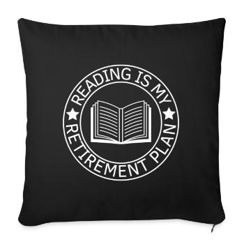 Livre de lecture sur le plan de retraite - Housse de coussin décorative 45 x 45 cm - noir - Devant