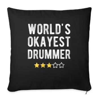 Le meilleur batteur du monde, une drôle de citation de musicien - Housse de coussin décorative 45 x 45 cm - noir - Devant