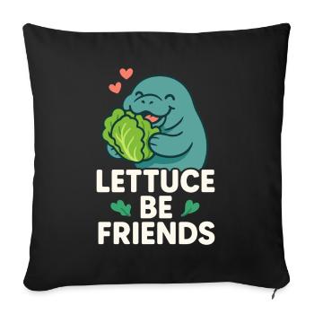 Manatee enthusiast sea beef lover salad love - Sofa pillowcase 17,3'' x 17,3'' (45 x 45 cm) - black - Front