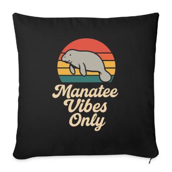 Manatee enthusiast sea beef lover salad love - Sofa pillowcase 17,3'' x 17,3'' (45 x 45 cm) - black - Front