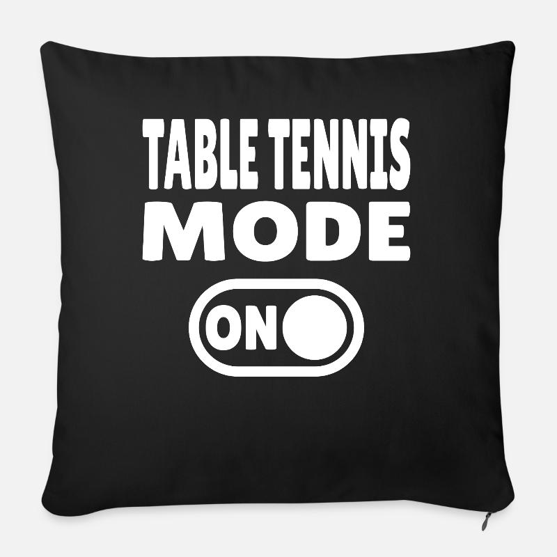 TabletennisMoTable Tennis Mode ON – Ping PondeONBW - Sofakissenbezug 45 x 45 cm - Schwarz