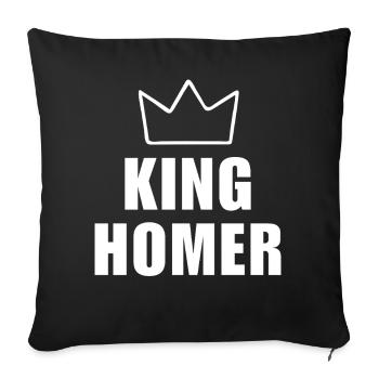 Nom d’Homère avec lettre H - Chemise de la Couronne du Roi - Housse de coussin décorative 45 x 45 cm - noir - Devant