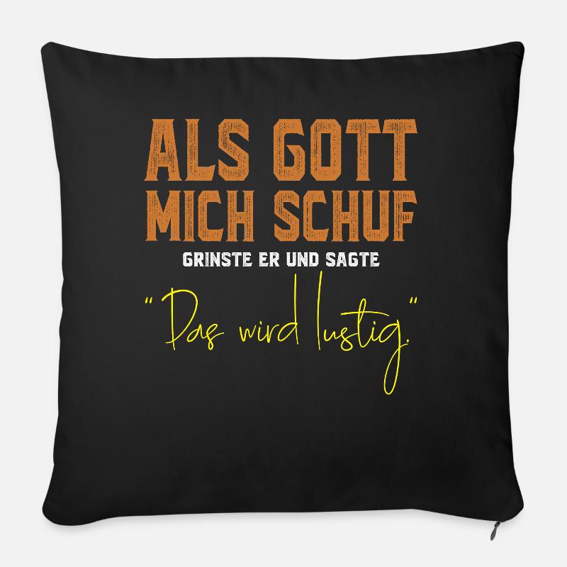 Gottes Liebe und Hundelogik - Sofakissenbezug 45 x 45 cm - Schwarz