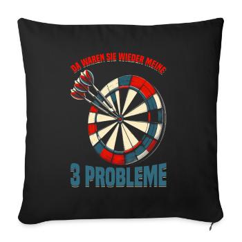 Fléchettes Fléchettes Jeu de fléchettes Lecteur de fléchettes - Housse de coussin décorative 45 x 45 cm - noir - Devant