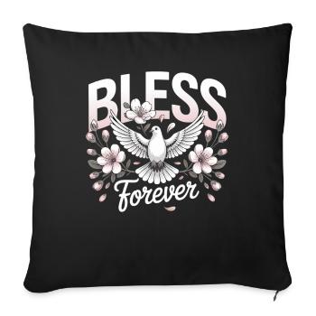 Forever Dove Floral Christian Streetwear - Sofakissenbezug 45 x 45 cm - Schwarz - Vorne