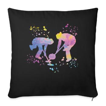 Curler Winter Sports Curling - Sofa pillowcase 17,3'' x 17,3'' (45 x 45 cm) - black - Front