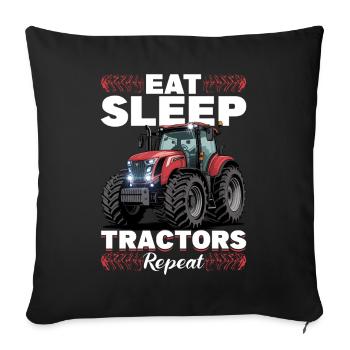 Tracteur Enfants Ferme Mode de vie - Housse de coussin décorative 45 x 45 cm - noir - Devant