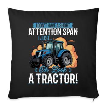 Tracteur Enfants Ferme Mode de vie - Housse de coussin décorative 45 x 45 cm - noir - Devant