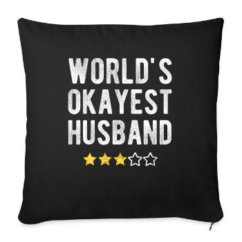 Le mari le plus correct du monde, une citation drôle de mari - Housse de coussin décorative 45 x 45 cm - noir - Devant