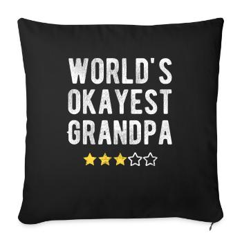 World's Okayest Grandpa Funny Grandpa Saying - Sofa pillowcase 17,3'' x 17,3'' (45 x 45 cm) - black - Front