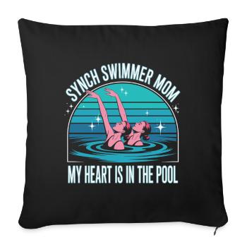 Natation synchronisée Natation artistique Sports nautiques - Housse de coussin décorative 45 x 45 cm - noir - Devant